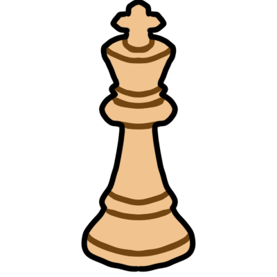 A very pale brown chess king.